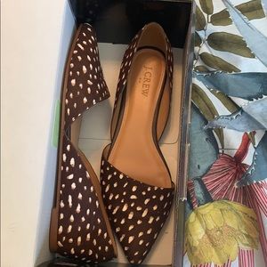 J.Crew Pebbled Calfhair Flats
